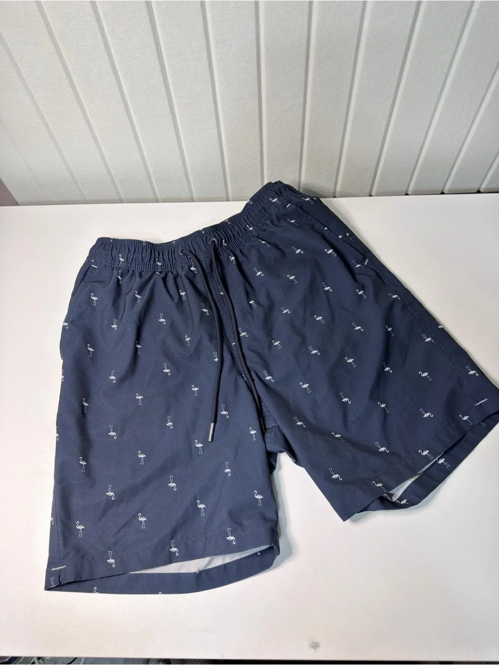 Goodfellow & Co Navy Flamingo Swim Trunks